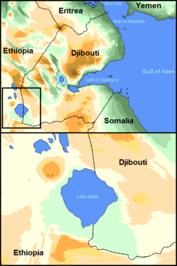 Mapa jezera Abbé