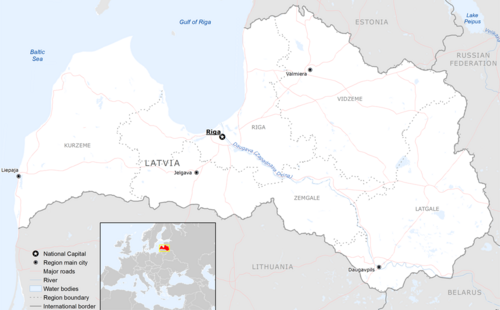 Základní mapa Lotyšska