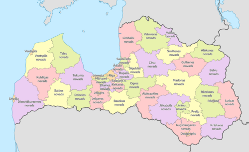 Okresy Lotyšska 2025