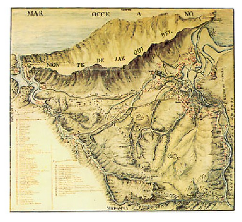 Topografická mapa Leza