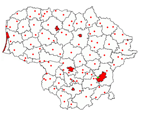 Litva – Všechna města bez názvů