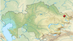 Lokalizační mapa Gora Saryshoky v Kazachstánu