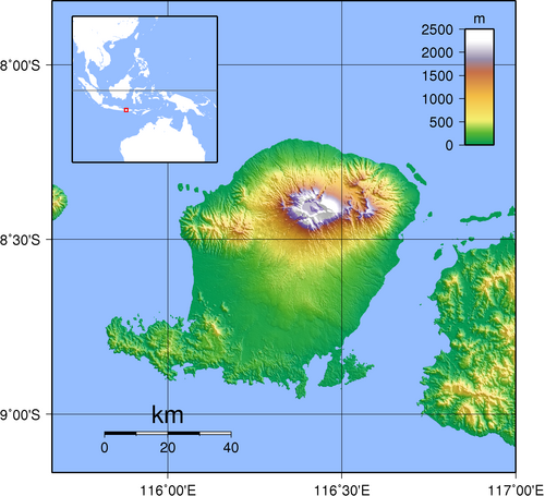 Topografie Lomboku