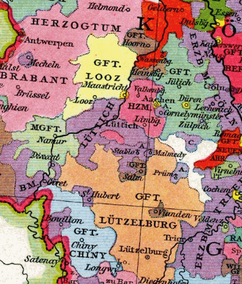 Kolín, Limburk, Jülich, Lucembursko 1250