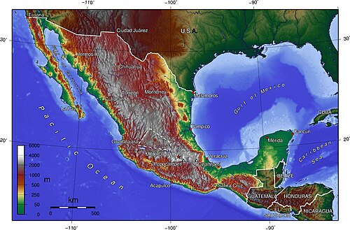 Mapa mexickeho El Bajío