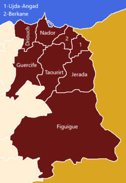Maroko, region Východní - provincie a prefektury