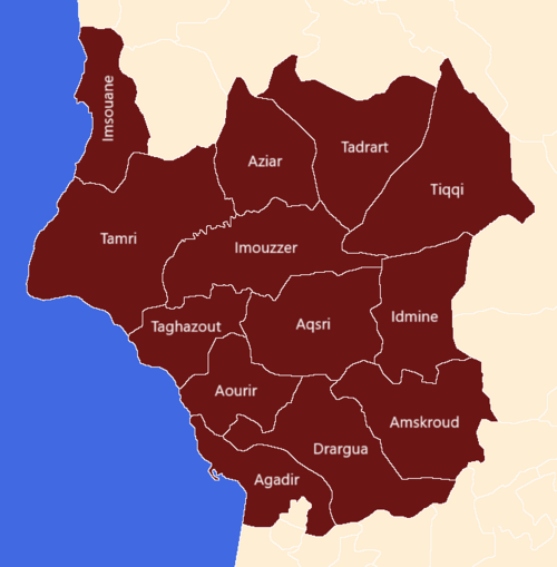 Maroko Prefektura Agadir Ida-Outanane Města a Komunity