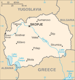 Makedonie - CIA mapa (2004)