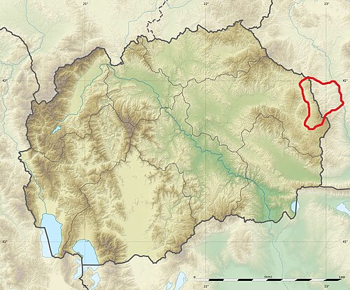 Mapa Makedonie - Relief Vlahina