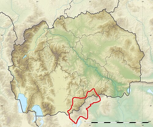 Mapa Makedonie - Relief Voras