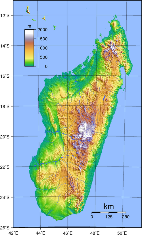 Topografie Madagaskaru