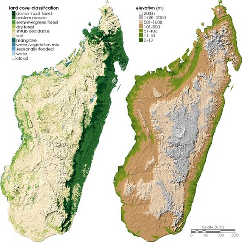 Madagaskar topografie