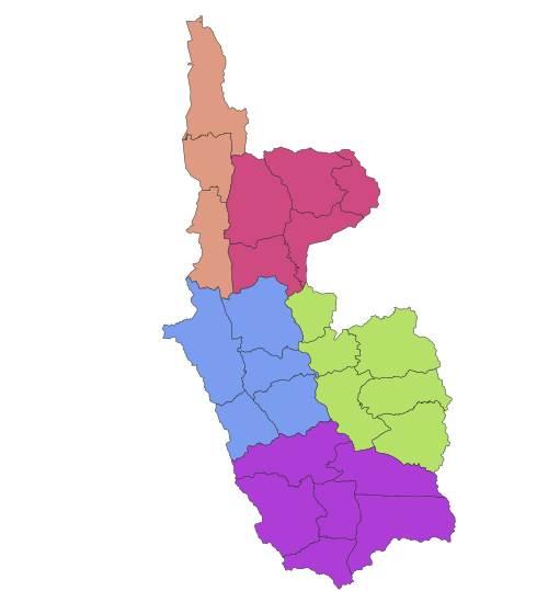 Mapa okresu Magway