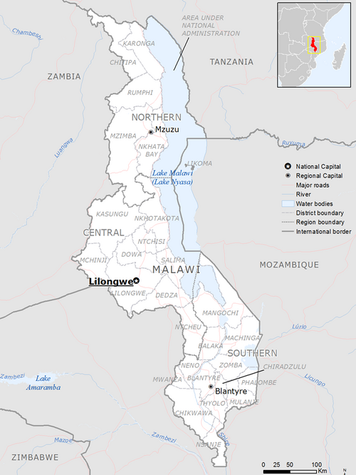 Základní mapa Malawi