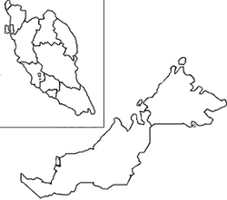 Malajsie - Prázdná mapa měst