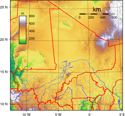 Topografie Mali