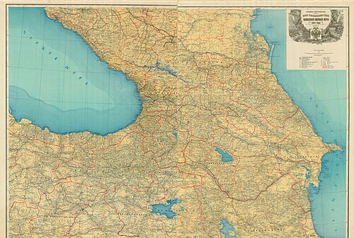 Mapa Kavkazu z roku 1903
