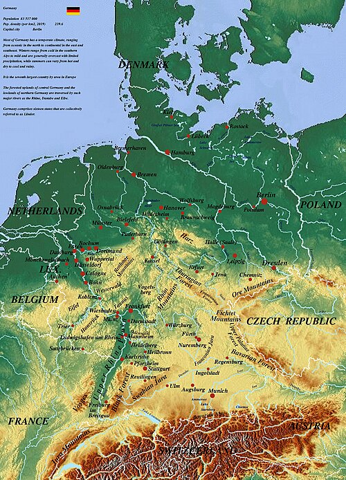 Mapa Německa