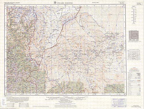 Indie a Pákistán 1:250000 Phari Dzong