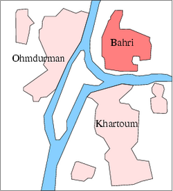 Mapa Súdánu Bahri