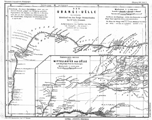 Mapa Ubangi-Uelle 1888