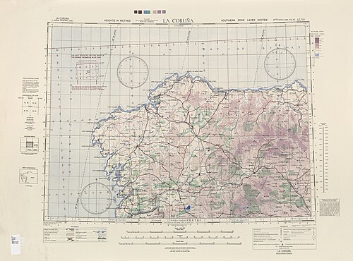 Mapa US Army - La Coruña - Evropa 500k