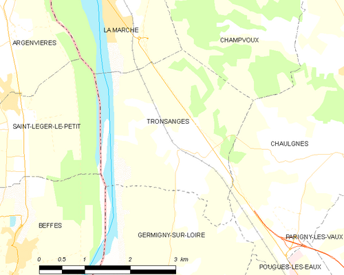 Mapa obce FR kód INSEE 58298