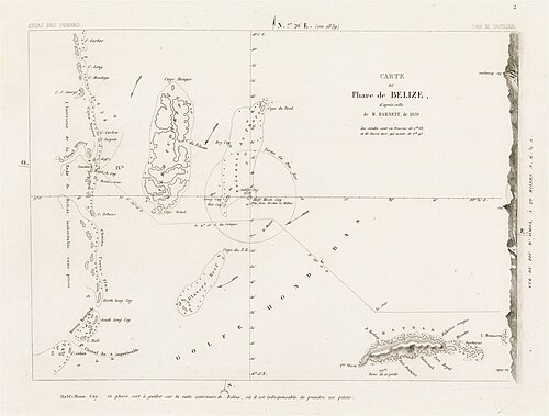 Mapa majáku Belize