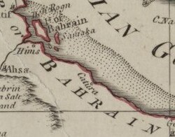 Mapa Catury (Katar) z roku 1794