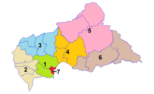 Mapa regionů CAR 2021