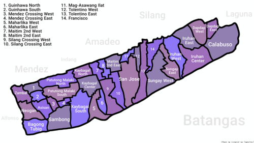 Mapa města Tagaytay