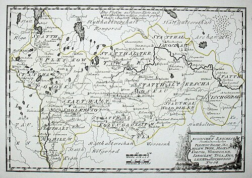 Mapa evropské Ruska v r.1791 od Reilly