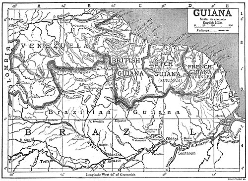 Mapa Guyany z roku 1911