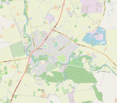 Mapa Iecavy, Lotyšsko