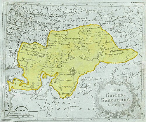 Mapa kazašských stepí 1792