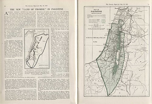 Mapa Palestiny (britský mandát)
