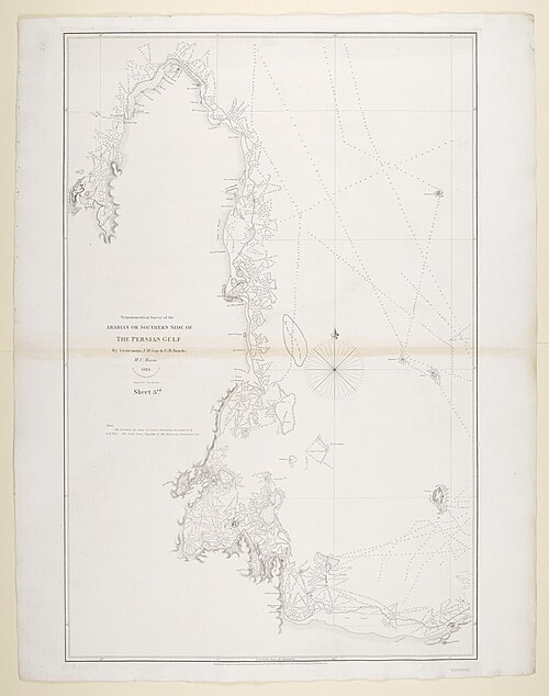 Mapa Katarského poloostrova 1824