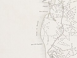 Mapa Katarského poloostrova 1824 Dooat el Wosseil