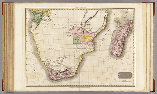 Mapa Jižní Afriky 1809