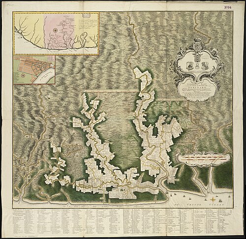 Mapa Surinamu z roku 1750
