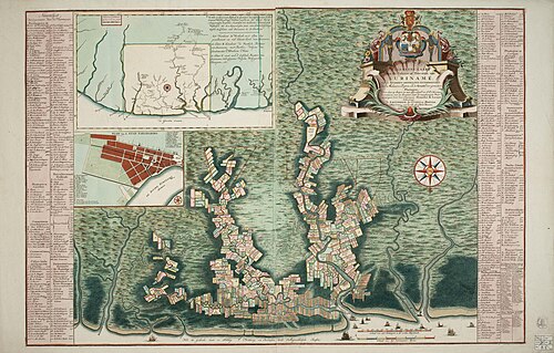 Mapa Surinamu z roku 1737