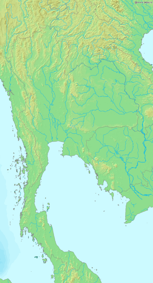 Mapa Thajska - Demis