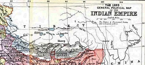 Mapa Tibetu 1893 - Constables Hand Atlas