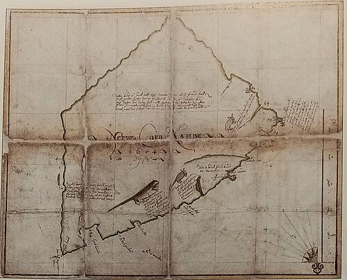 Mapa Tobaga nebo Nového Kurska, 1654