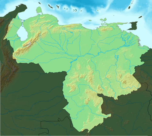 Mapa Venezuely Demis - stínovaná