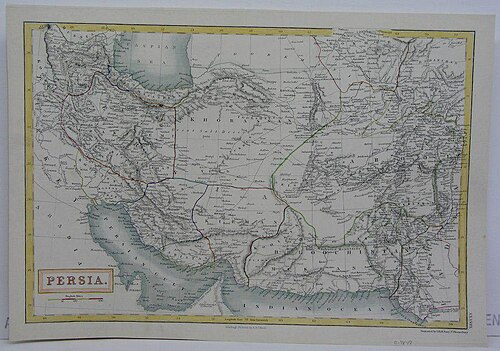 Mapa Persie vydaná v Londýně 1847
