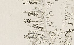 Mapa Arabského poloostrova a Perského zálivu 1829