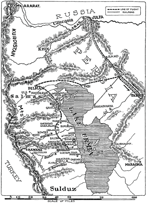 Mapa asyrské genocidy v Urmii