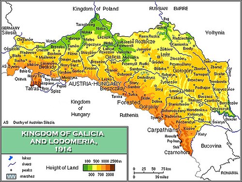 Mapa království Halicie 1914