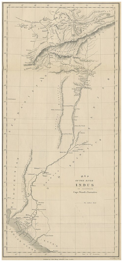 Mapa řeky Indu